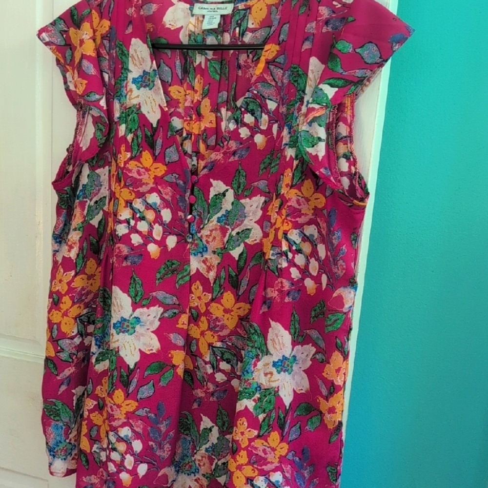 Carolina Belle Vibrant Floral Blouse